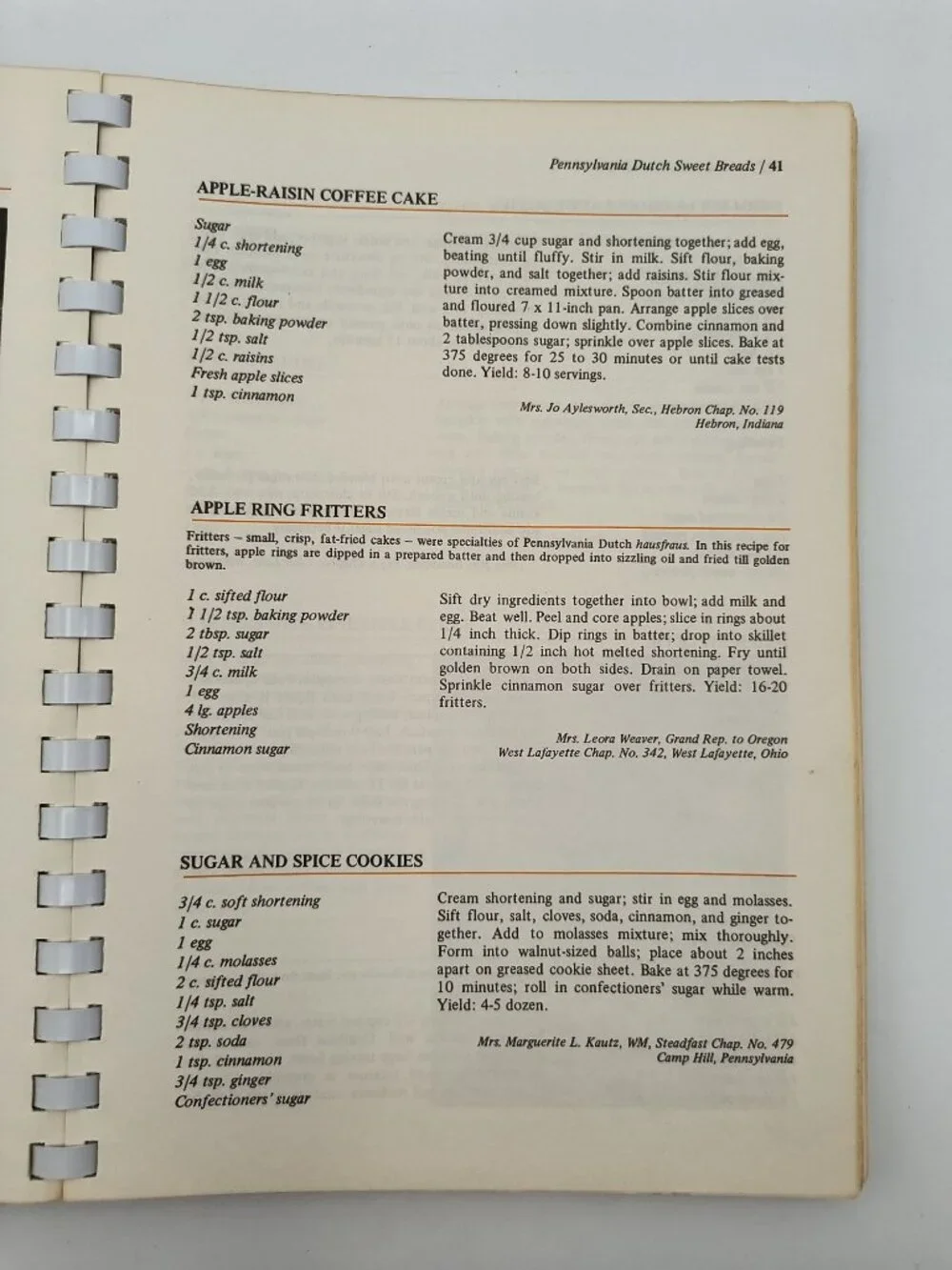 Favorite Eastern Star Recipes American Cooking 1971 Vintage Spiral-Bound Cookboo